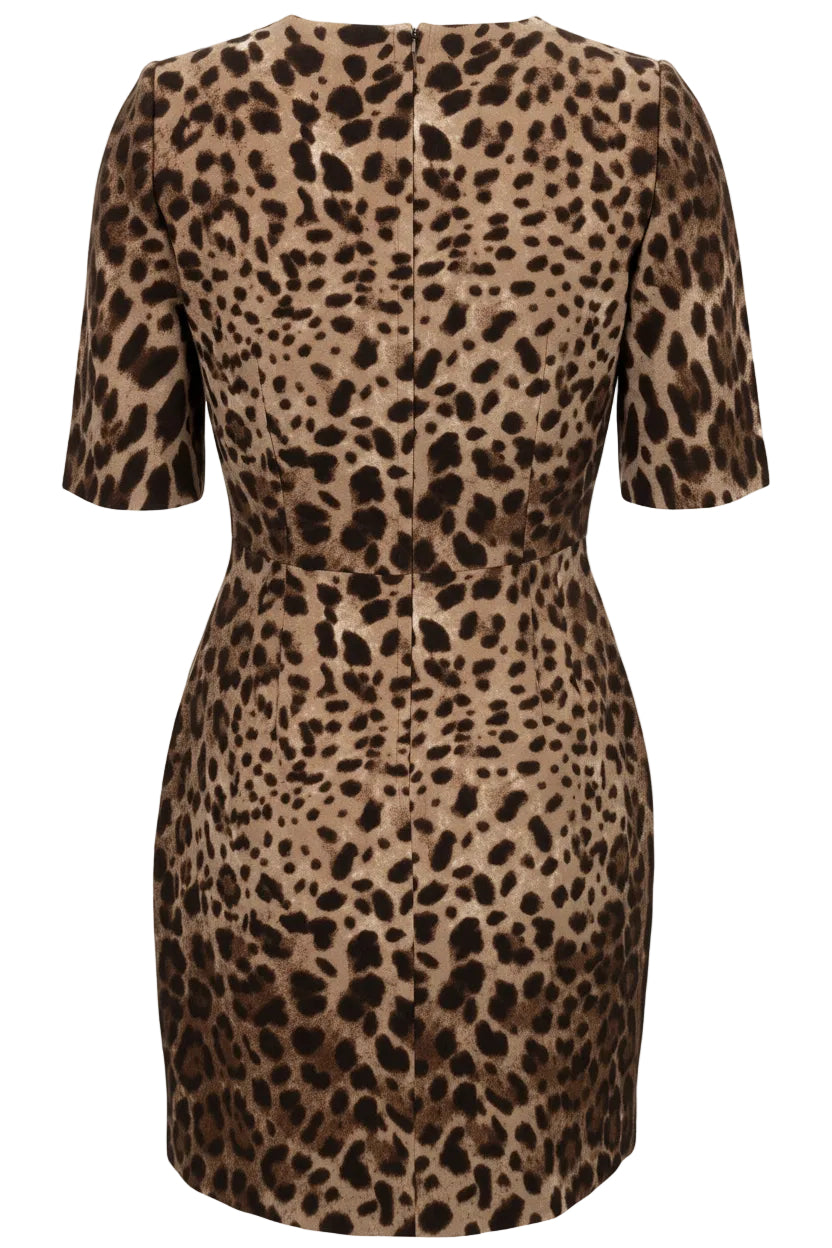 DOLCE&GABBANA Cheetah Print Dress Brown
