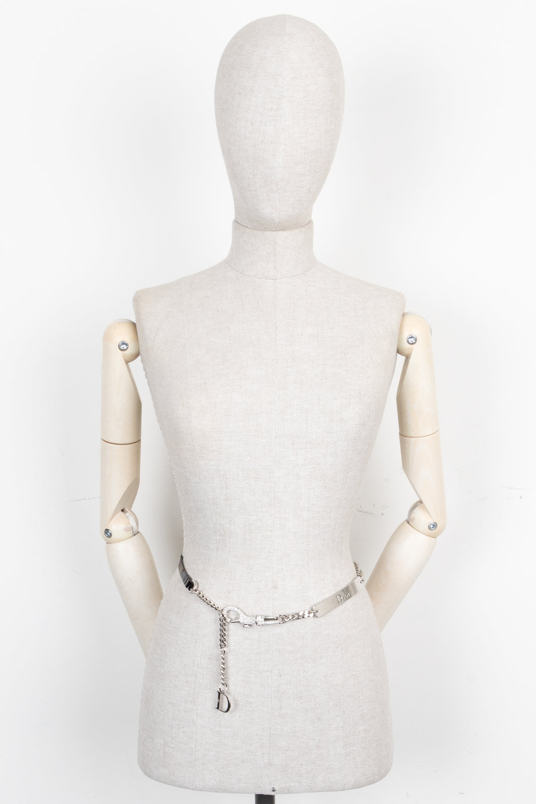 CHRISTIAN DIOR Strass Belt Patent Black