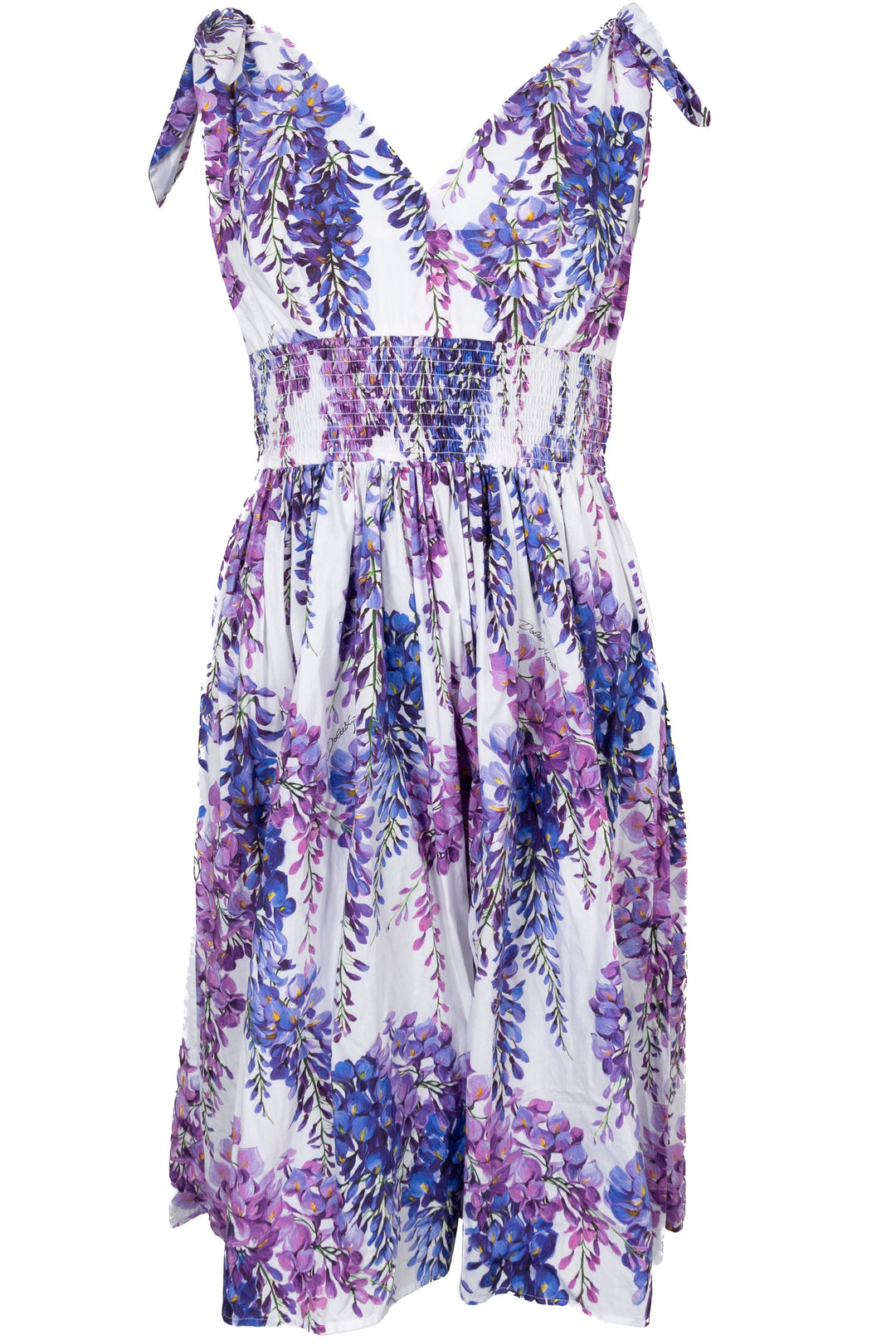 DOLCE&GABBANA Wisteria Print Dress Multicolor