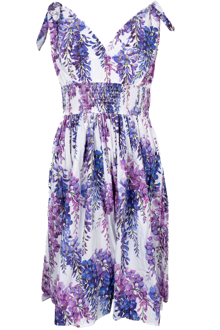 DOLCE&GABBANA Wisteria Print Dress Multicolor