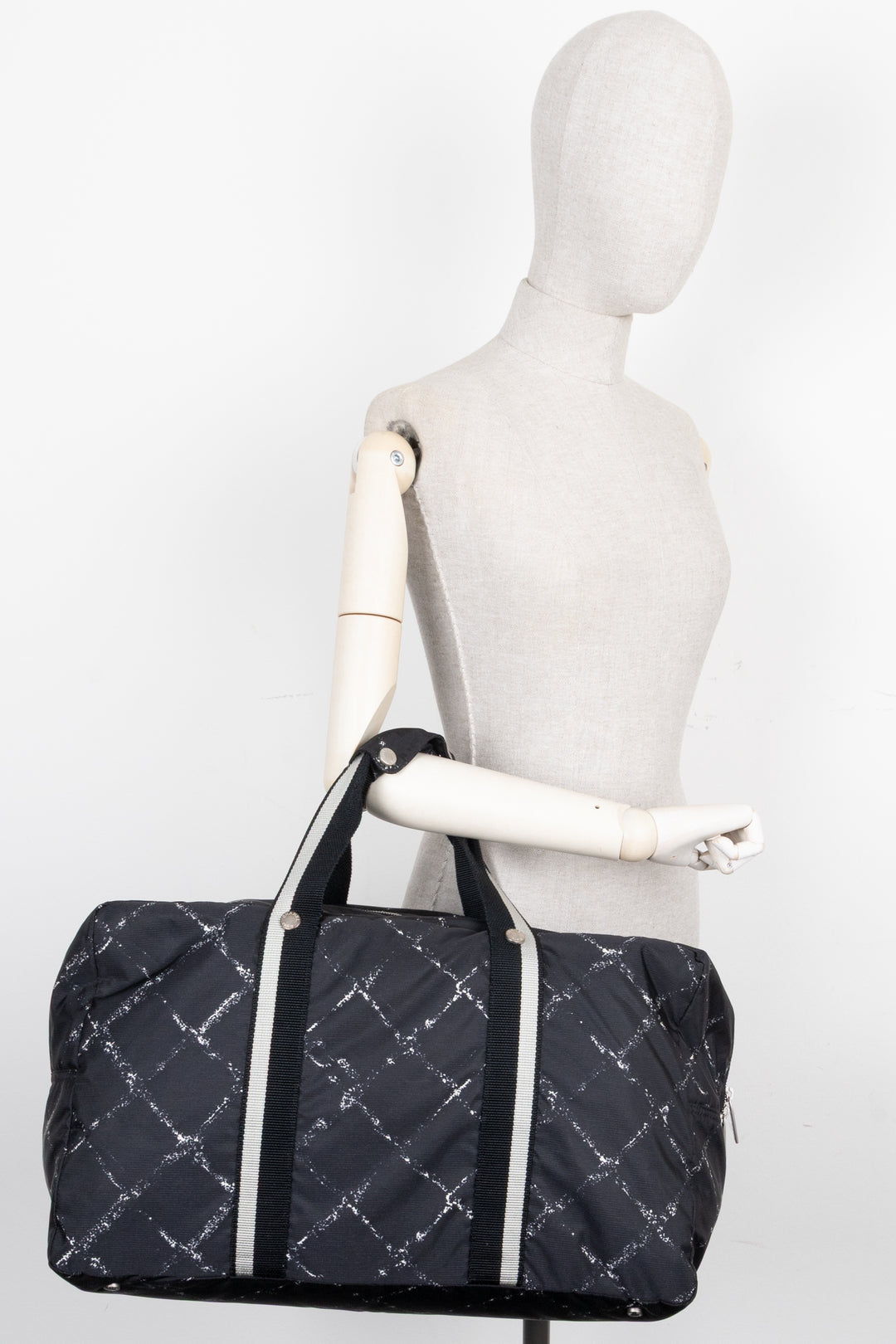 CHANEL Travel Line Tote Bag Nylon Black