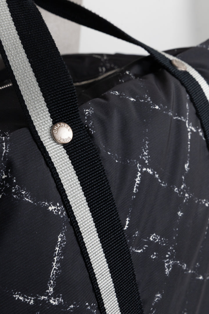 CHANEL Travel Line Tote Bag Nylon Black