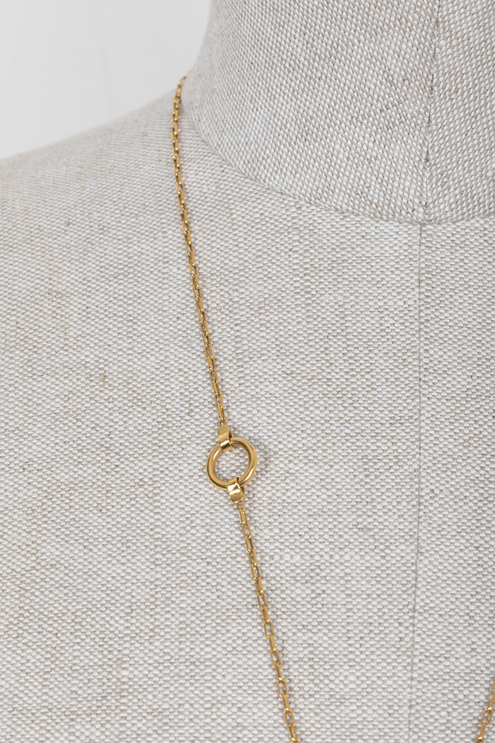 CELINE Knot Disc Pendant Necklace Glod