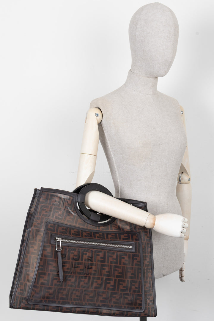 FENDI Runaway Shopping Tote Mesh Brown