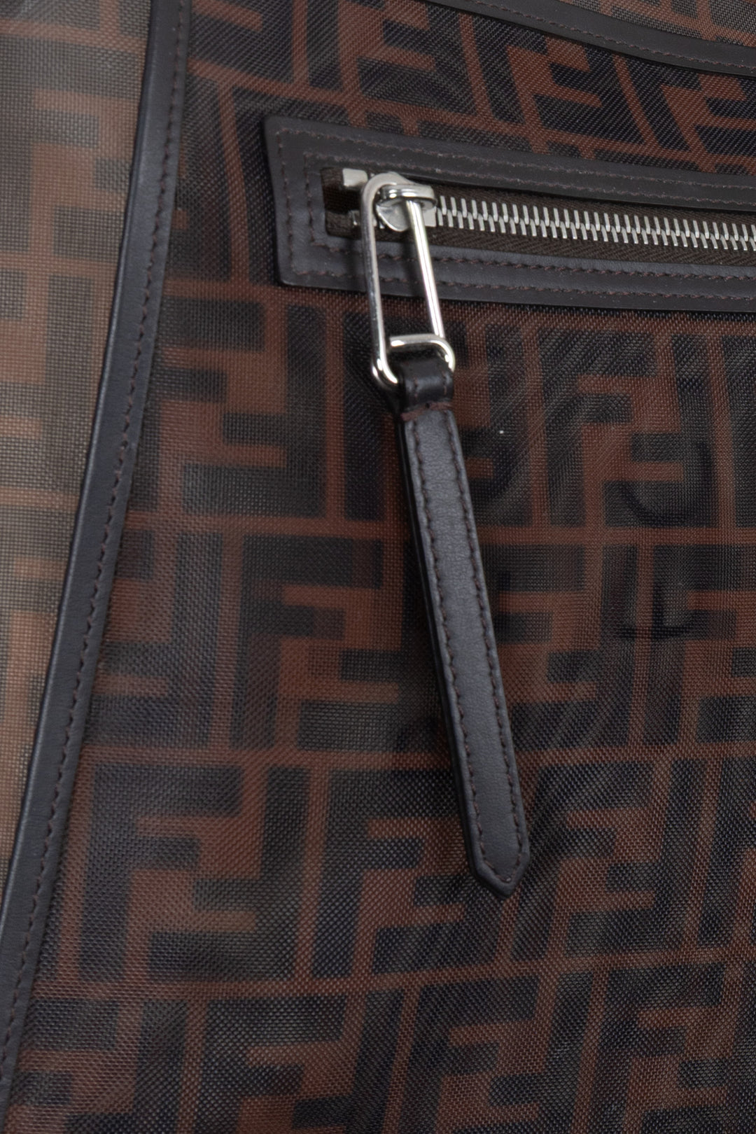 FENDI Runaway Shopping Tote Mesh Brown
