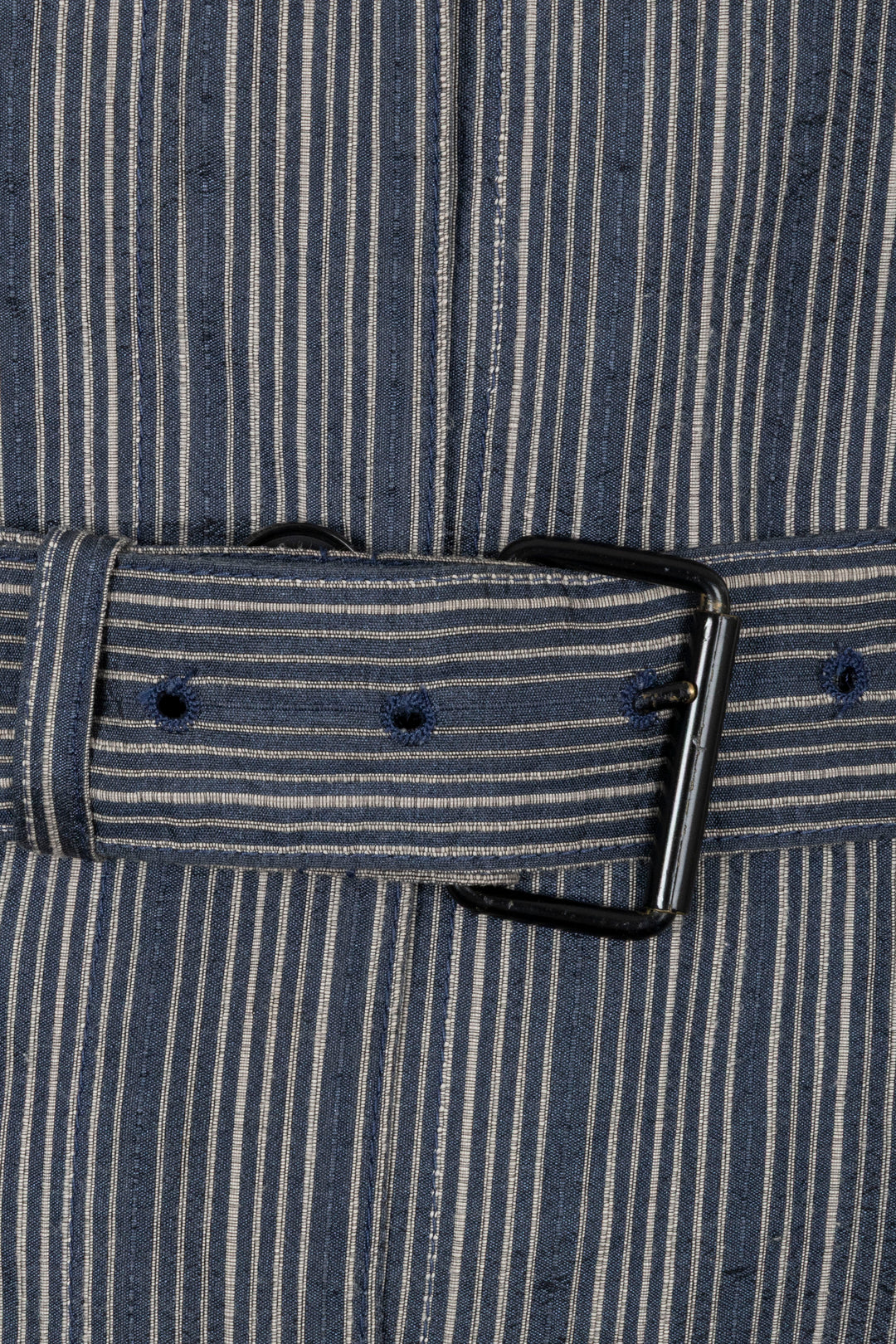 CHRISTIAN DIOR Belted Striped Shirt Dress Blue