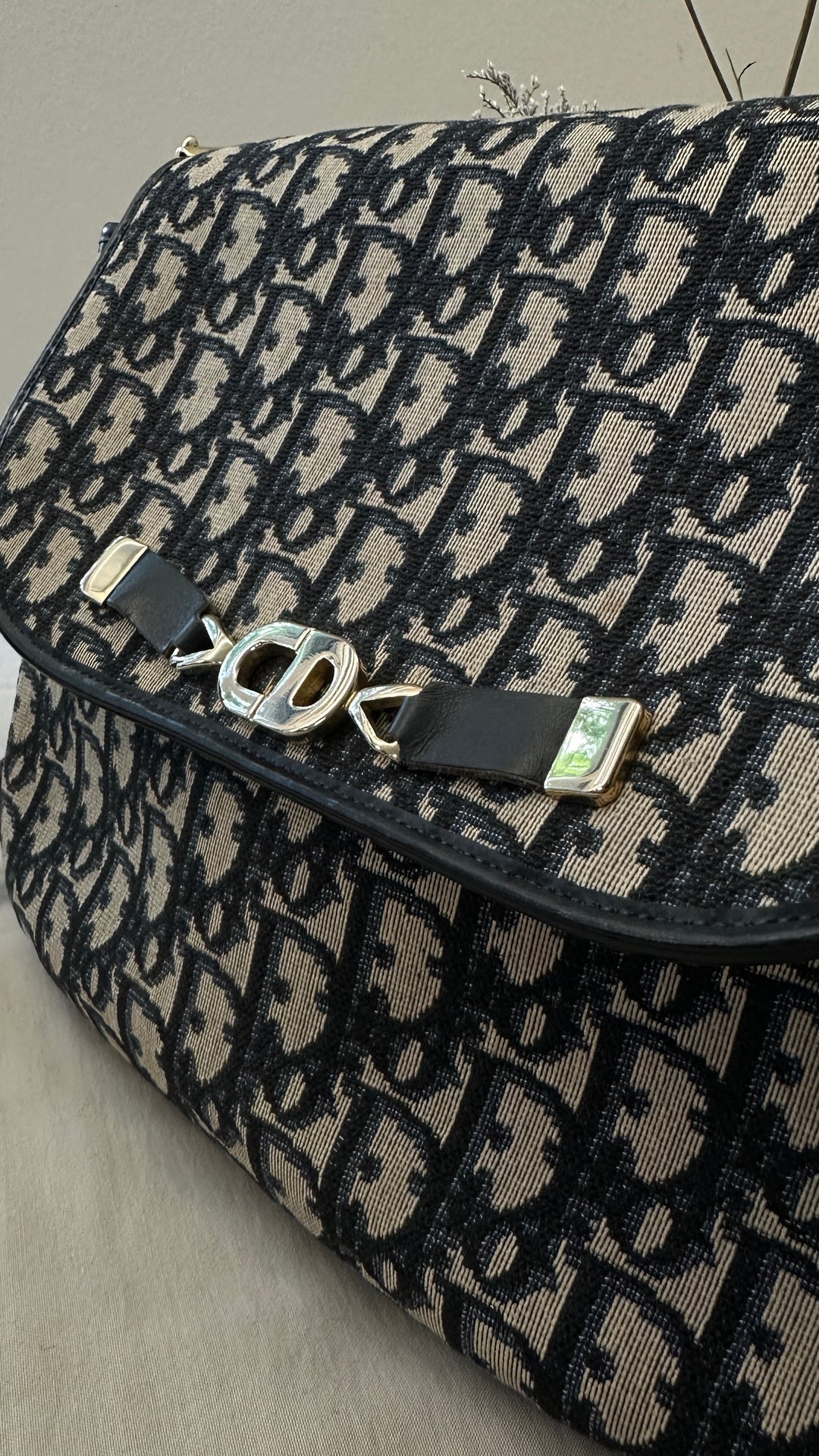 CHRISTIAN DIOR Vintage Oblique Bag Blue