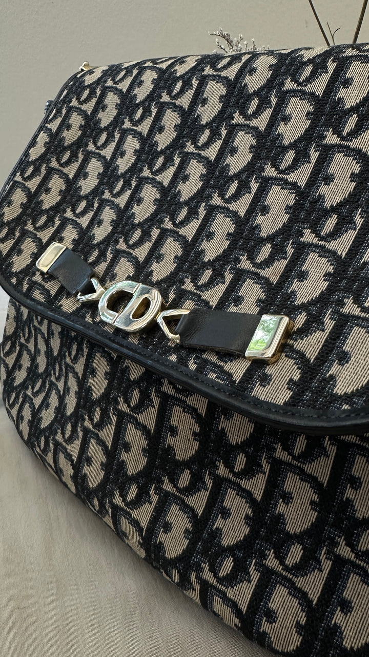 CHRISTIAN DIOR Vintage Oblique Bag Blue