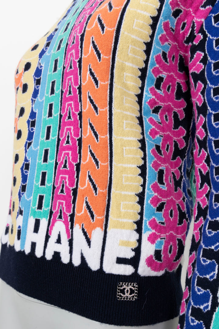 CHANEL 2021 Rainbow Logo Tricot Multicolore