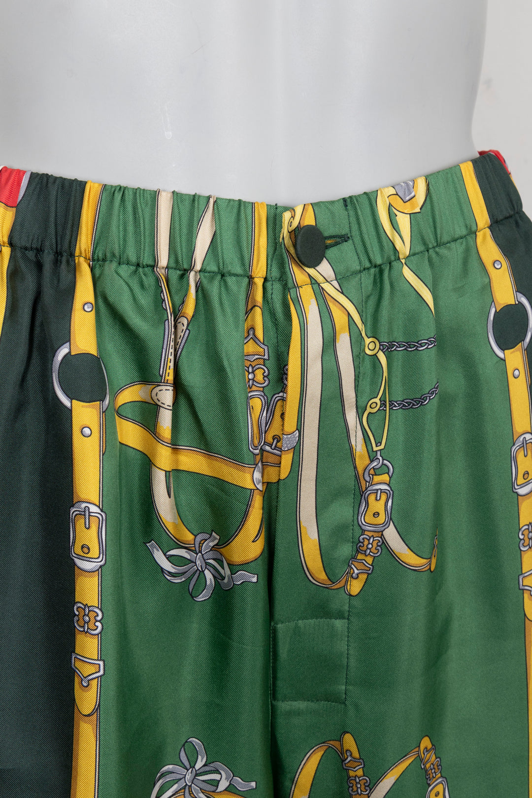 GUCCI Pantalon large imprimé en soie multicolore