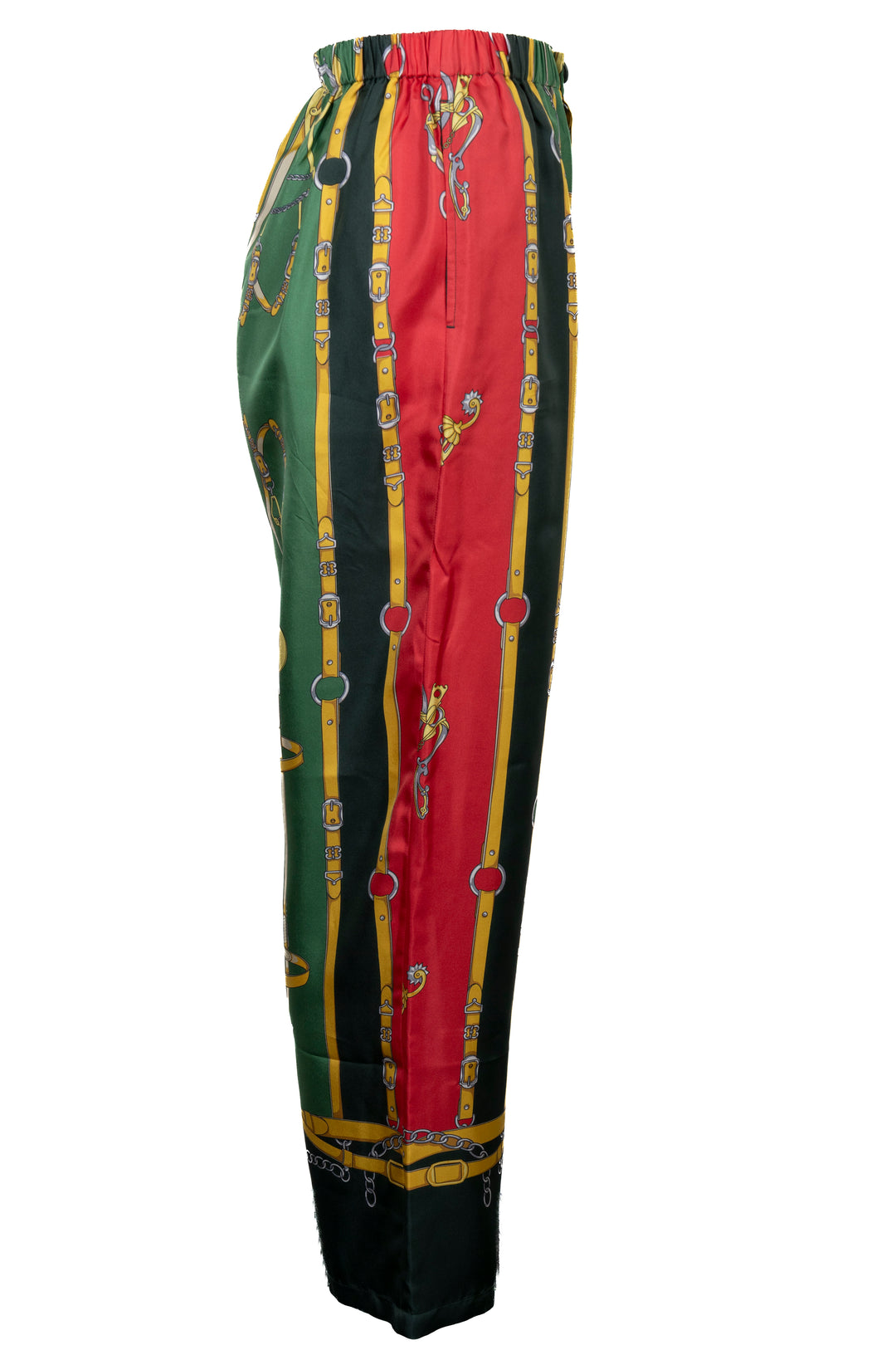 GUCCI Pantalon large imprimé en soie multicolore