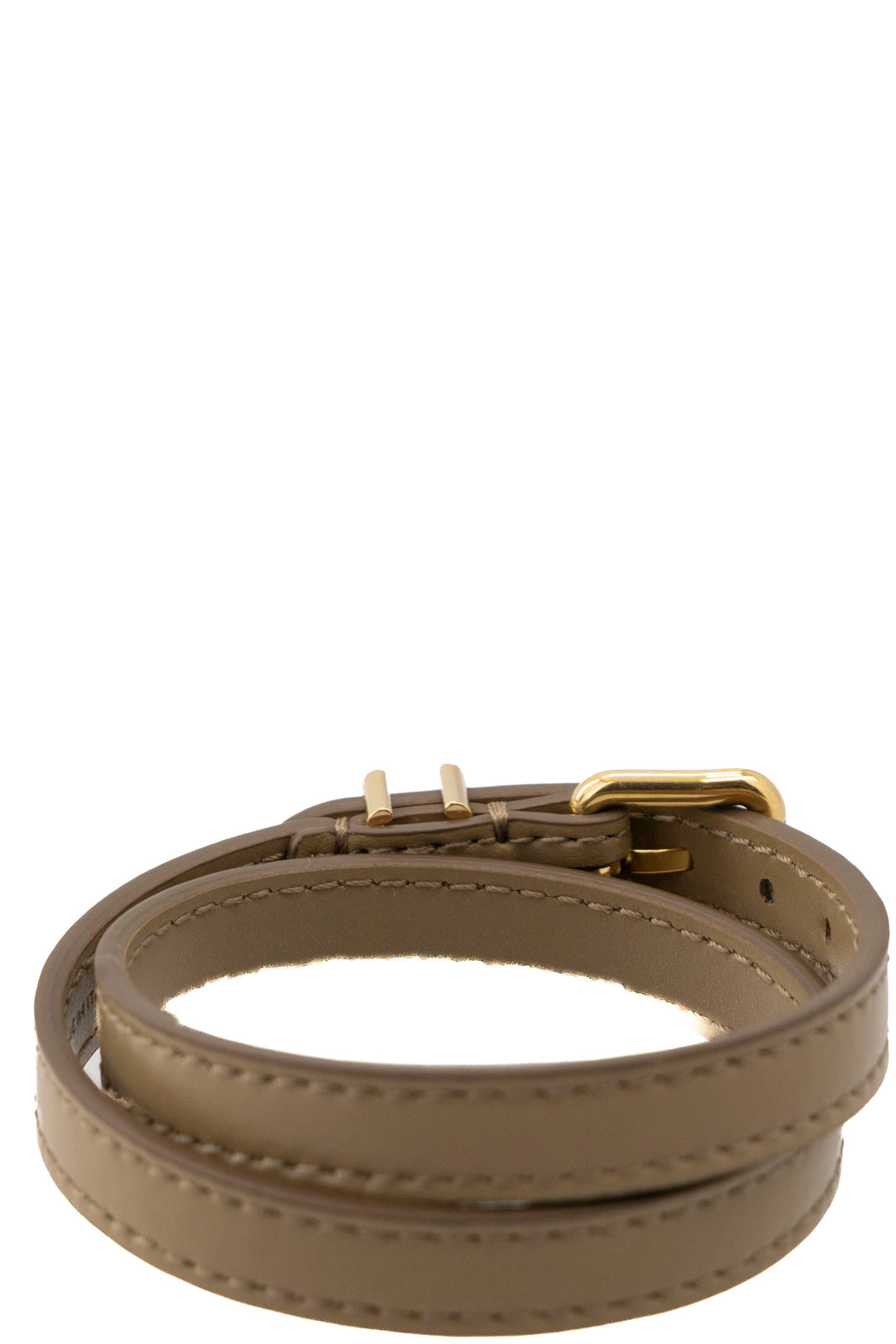 CELINE Triomphe Bracelet Double Tour Cuir Kaki