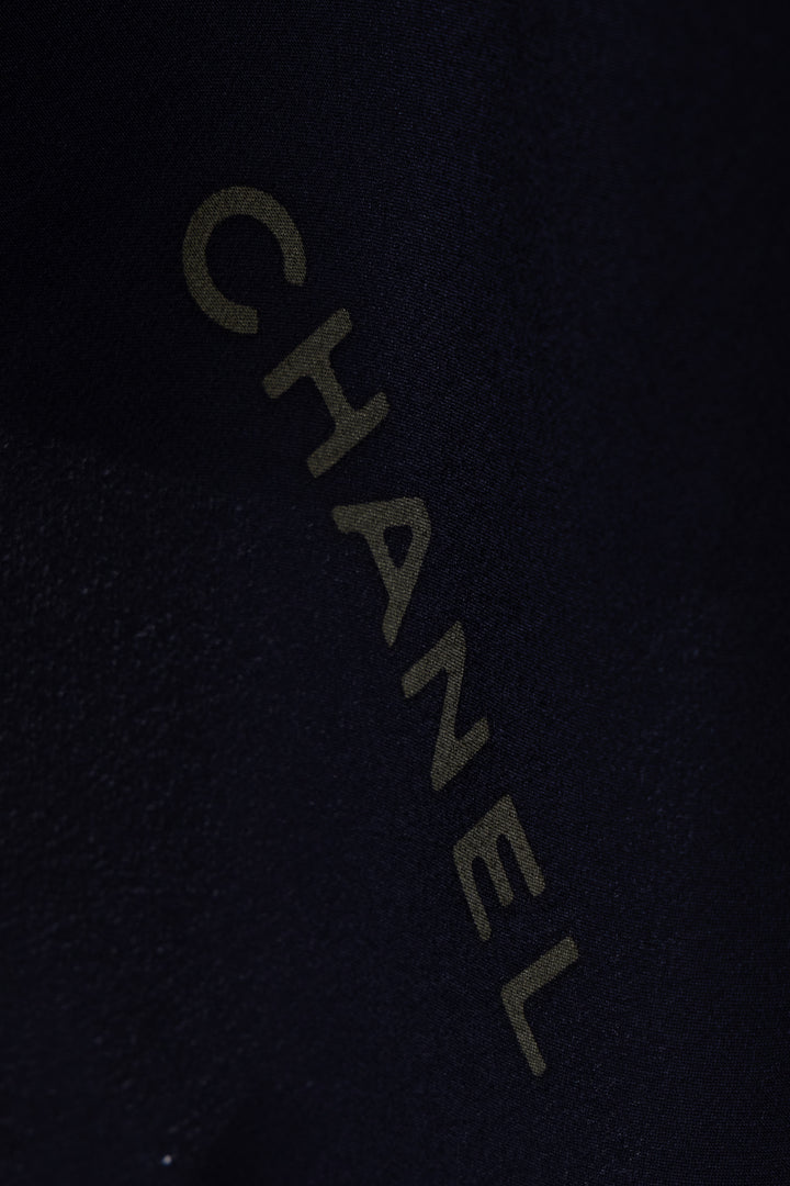 CHANEL Gardenia 140 Scarf Silk Black