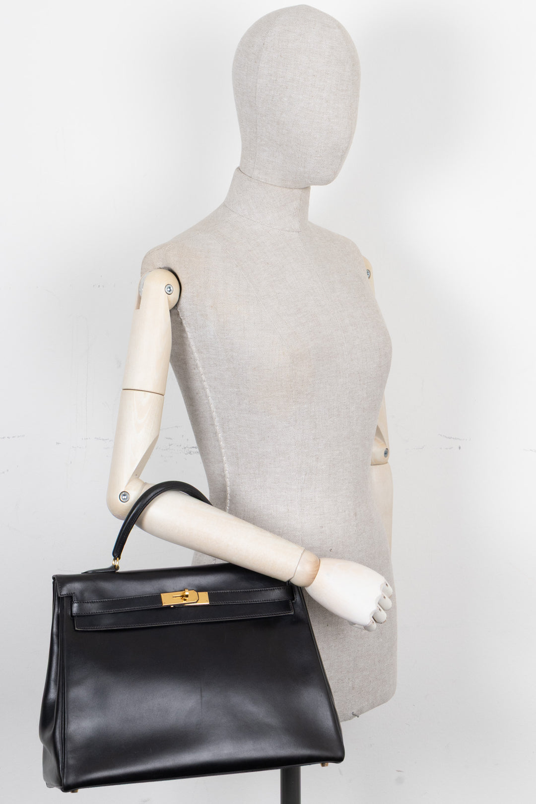 HERMÈS Vintage Kelly 32 Box Black