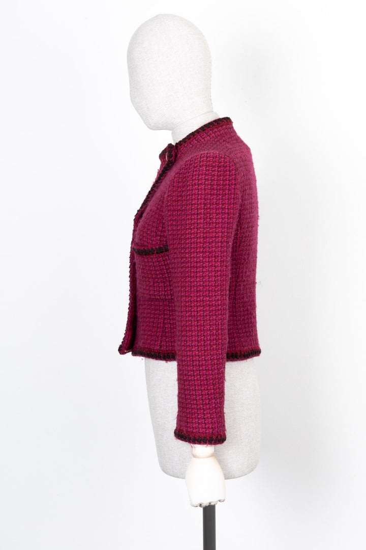 CHANEL Tweed Asymmetric Jacket Purple