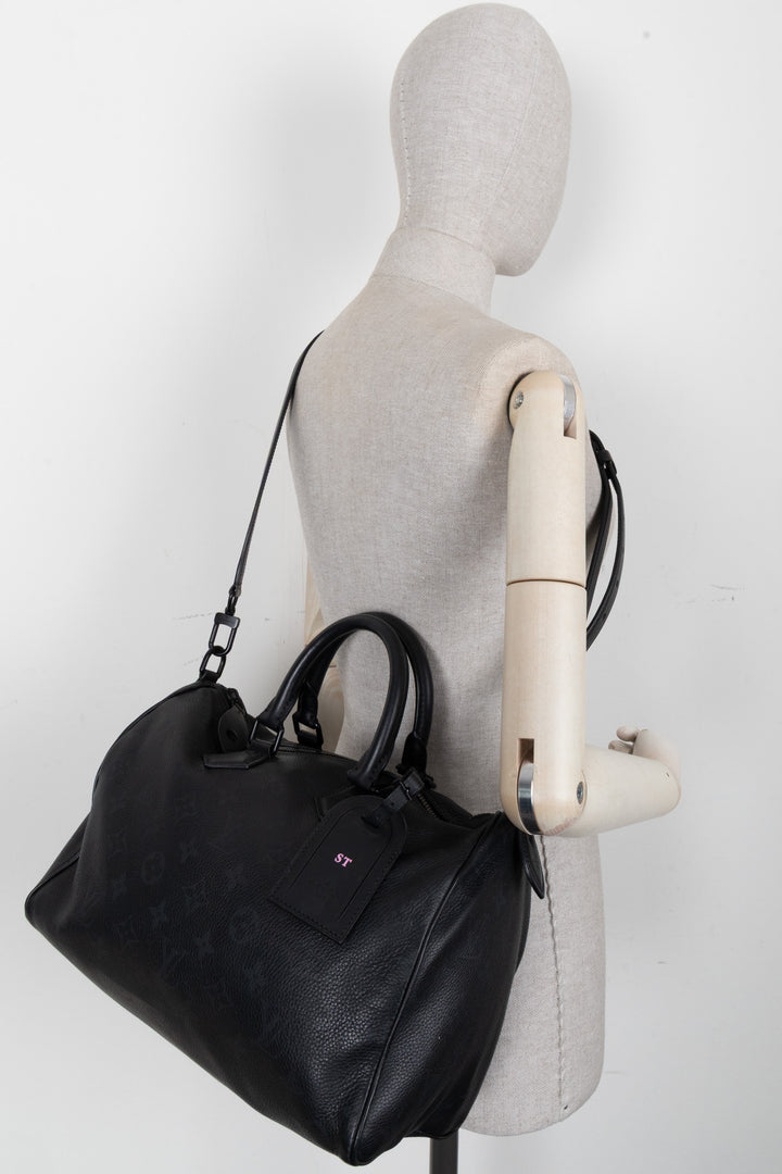 LOUIS VUITTON Speedy P9 Bandouliere 30 Leather Ultra Black