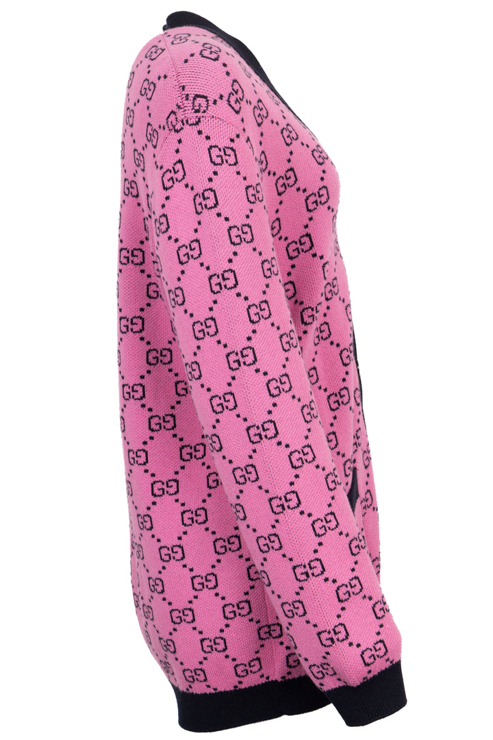 GUCCI GG Cardigan Oversize Rose Noir