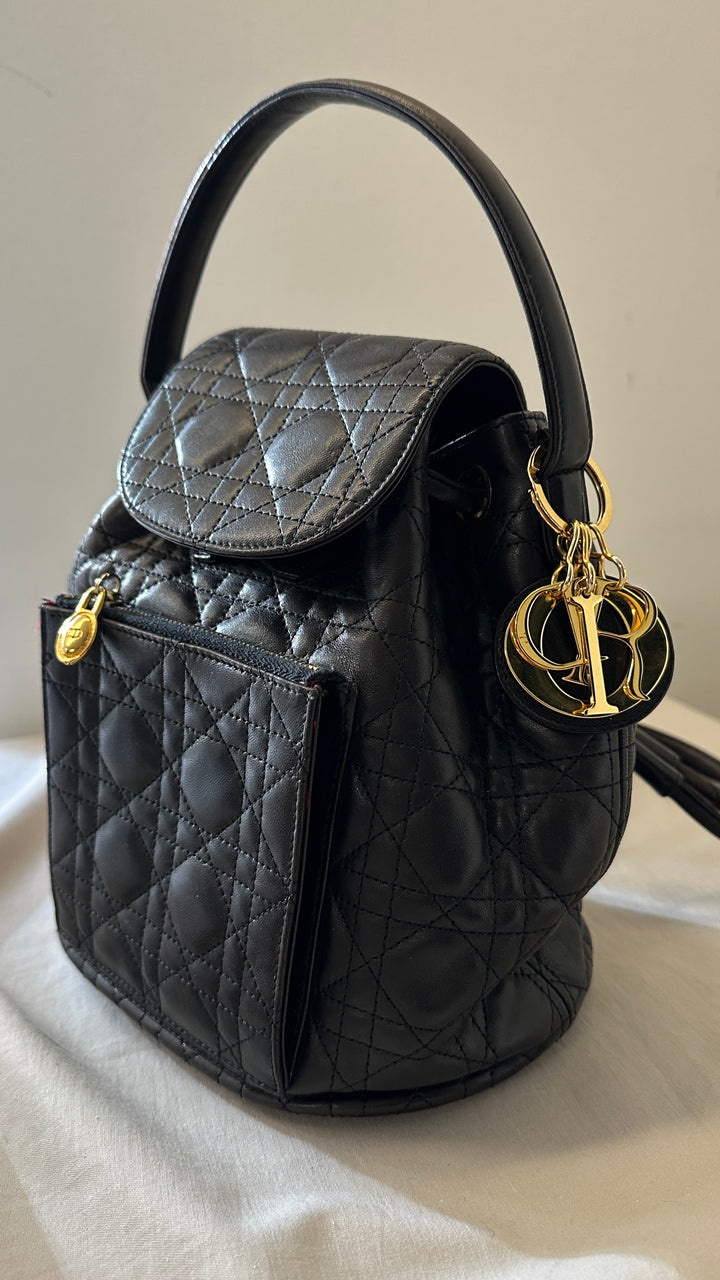 CHRISTIAN DIOR Lady Dior Backpack Cannage Black