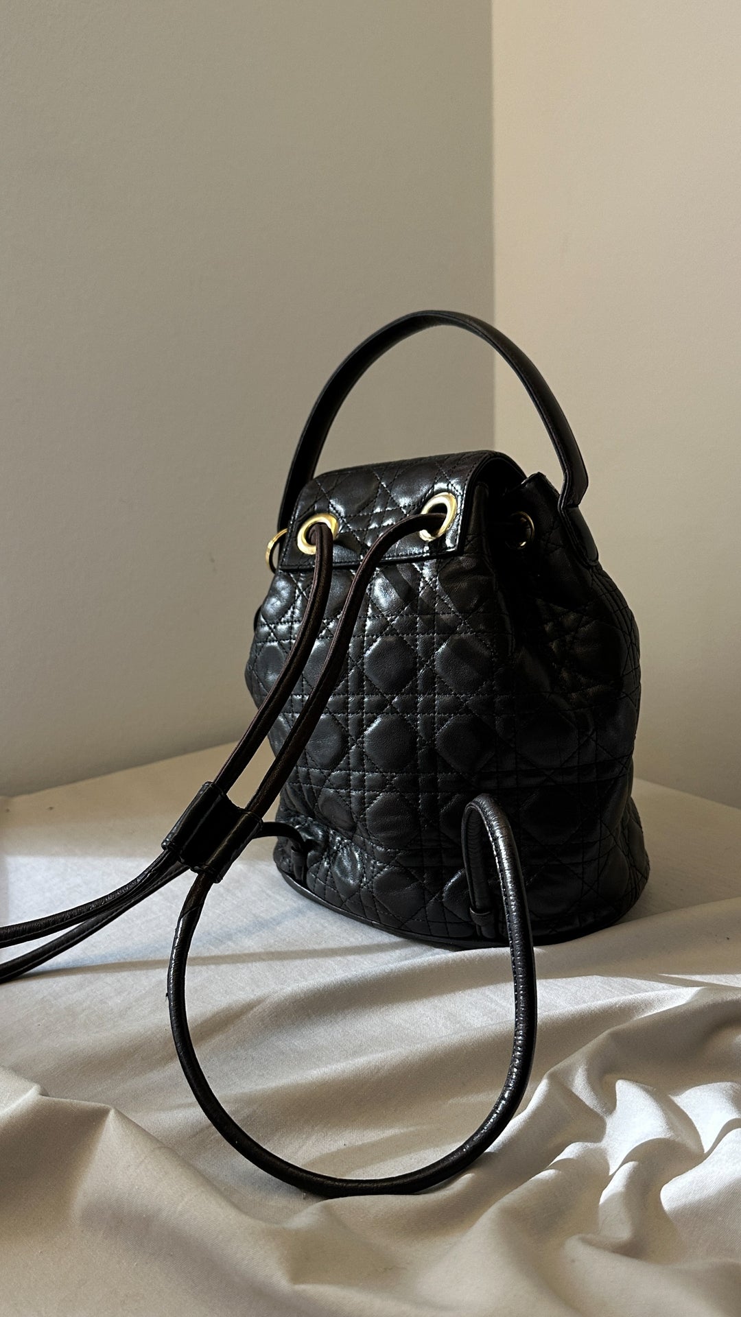 CHRISTIAN DIOR Lady Dior Backpack Cannage Black