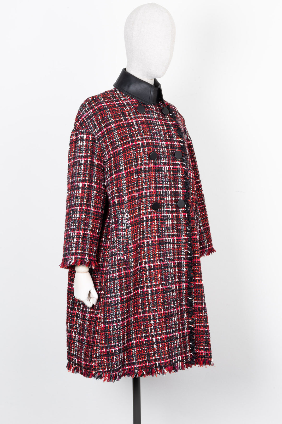 ALEXANDER MCQUEEN Tweed Coat Red