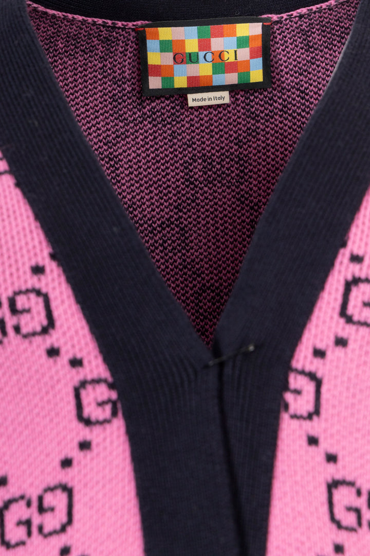 GUCCI GG Cardigan Oversize Rose Noir