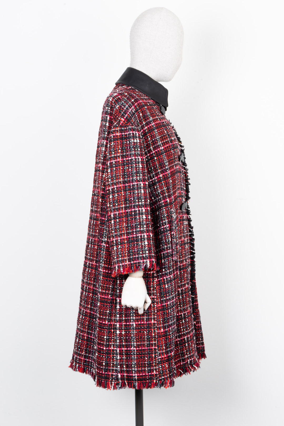 ALEXANDER MCQUEEN Tweed Coat Red