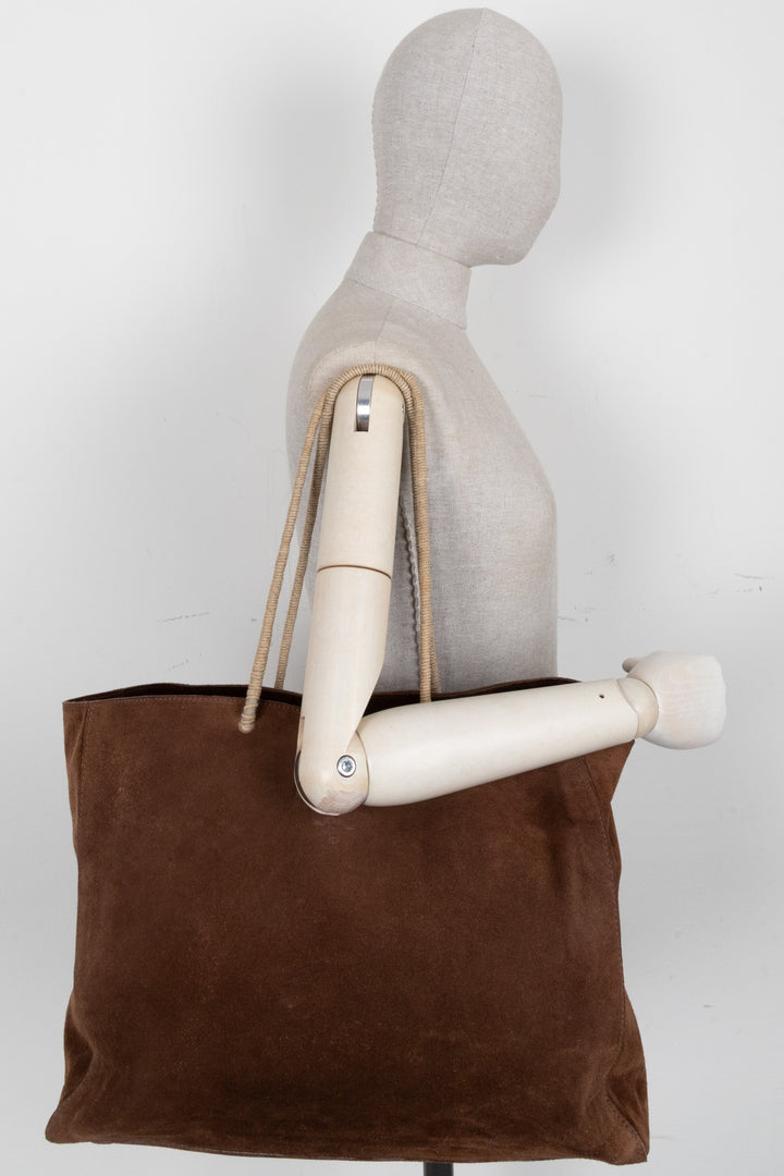PRADA Vintage Tote Bag Suede Brown