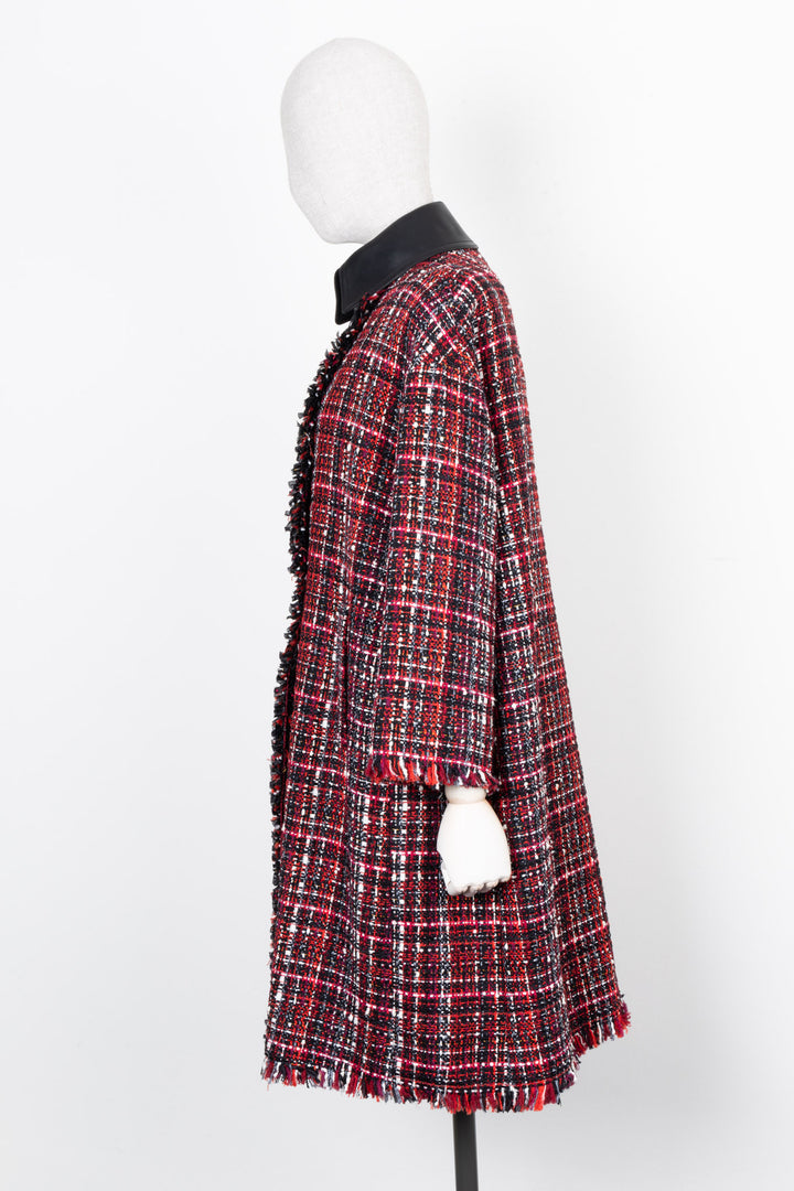 ALEXANDER MCQUEEN Tweed Coat Red