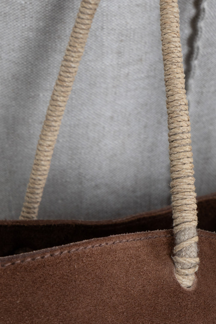 PRADA Vintage Tote Bag Suede Brown