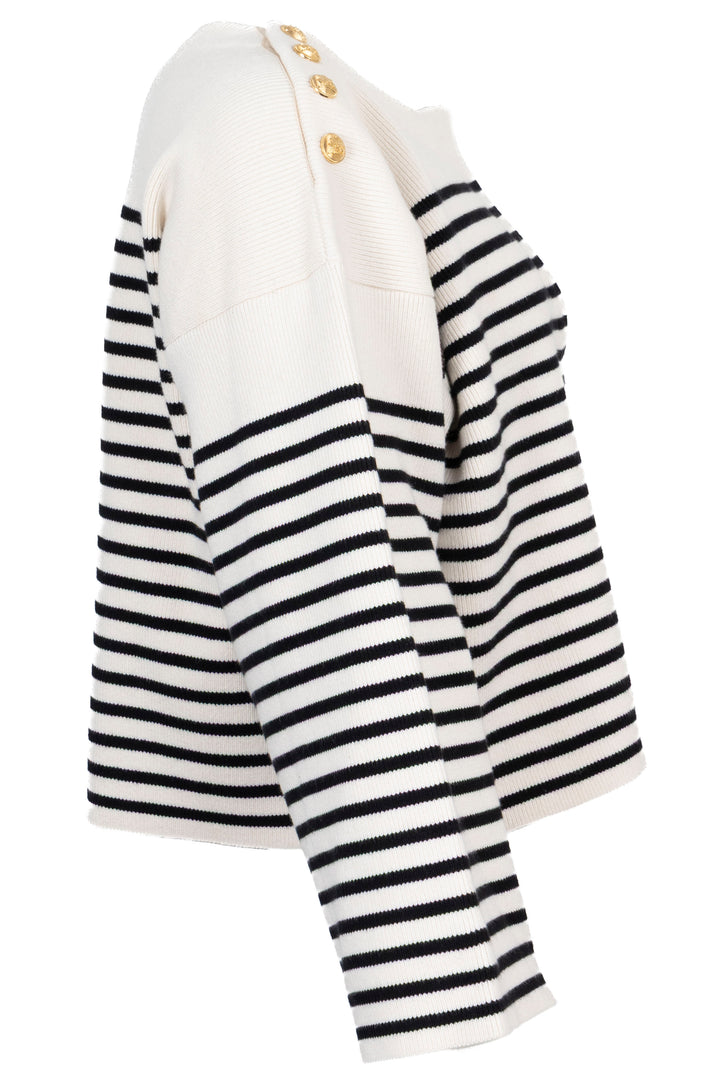 CELINE Pullover Striped Black Ivory
