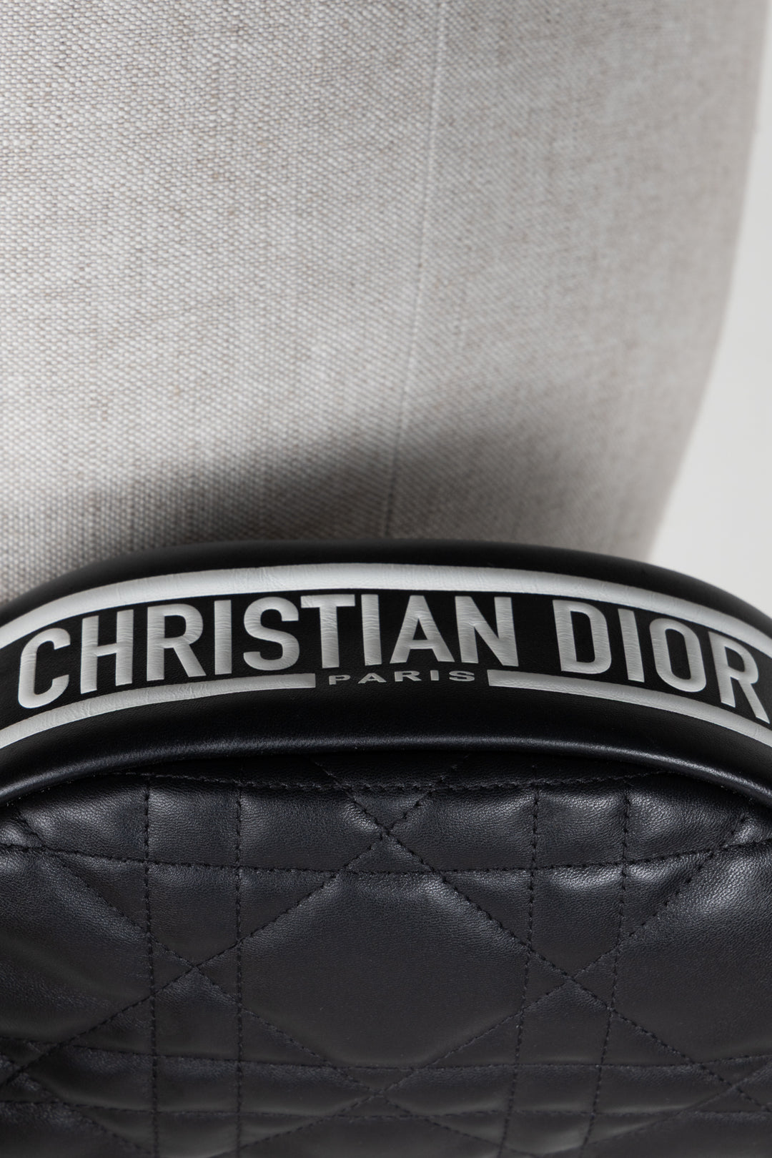 CHRISTIAN DIOR Small Vibe Hobo Bag Black White