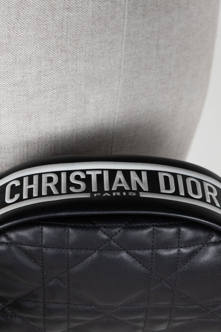 CHRISTIAN DIOR Small Vibe Hobo Bag Black White