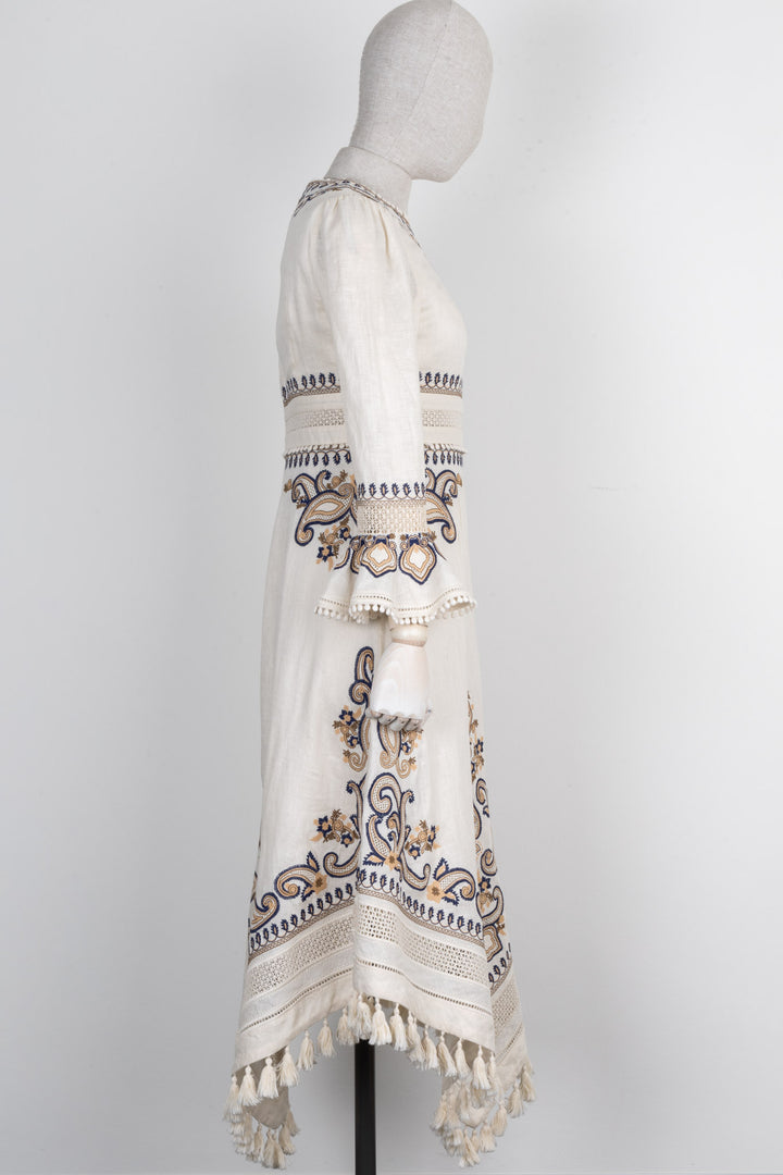 ZIMMERMANN Embroidered Dress Ivory