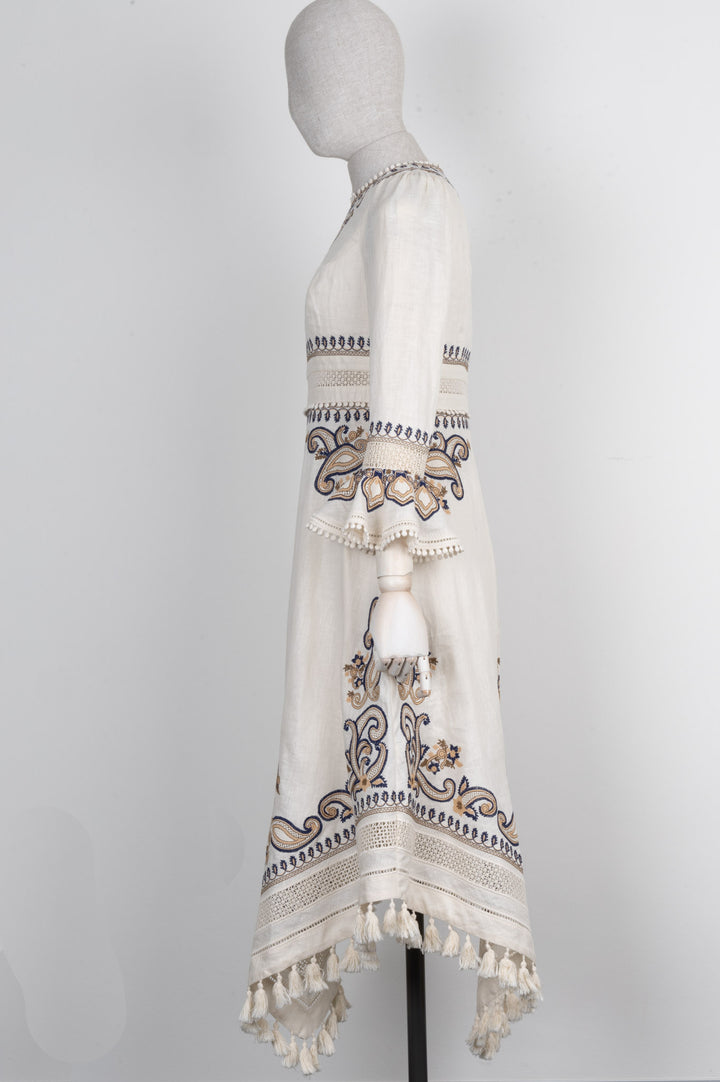 ZIMMERMANN Embroidered Dress Ivory