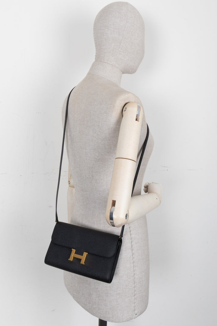 HERMÈS Constance Wallet To Go Epsom Noir