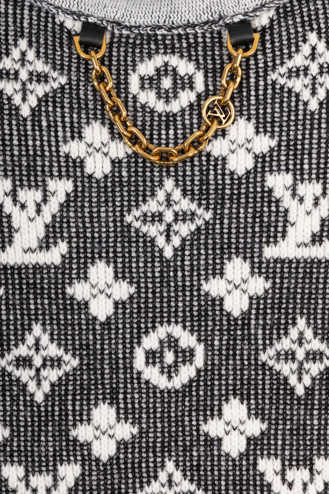 LOUIS VUITTON Top MNG Wool Black White
