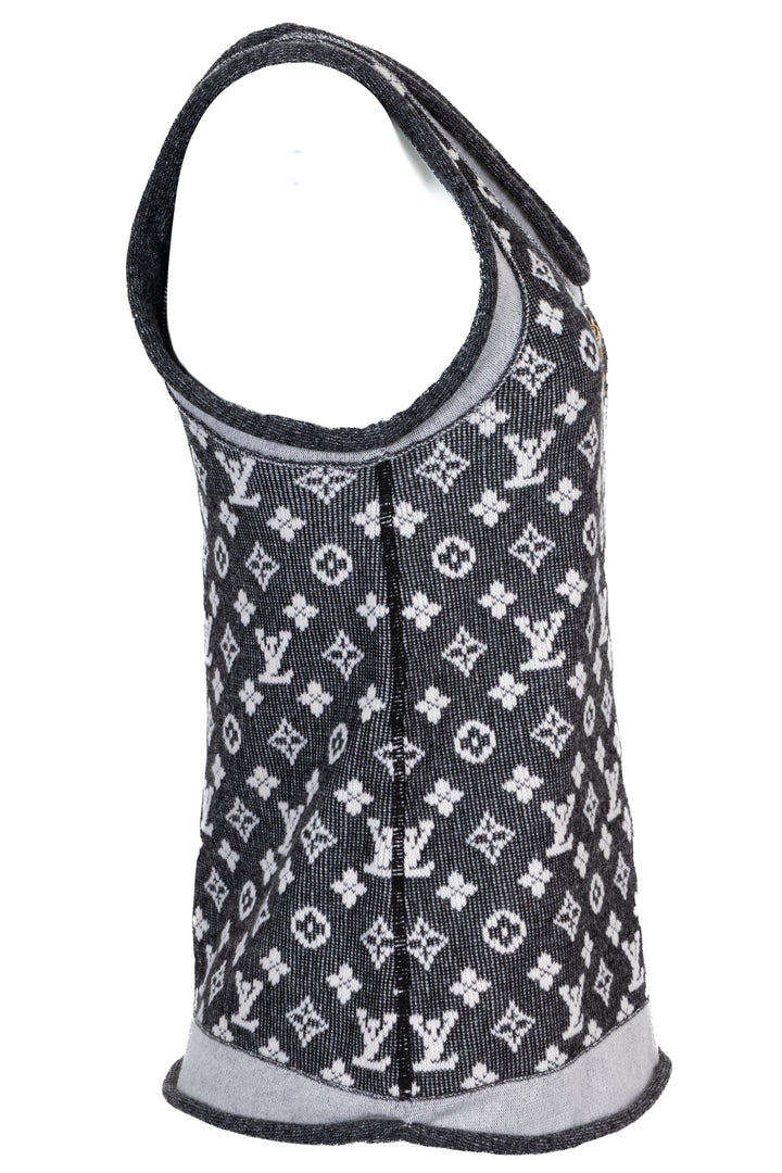 LOUIS VUITTON Top MNG Wool Black White