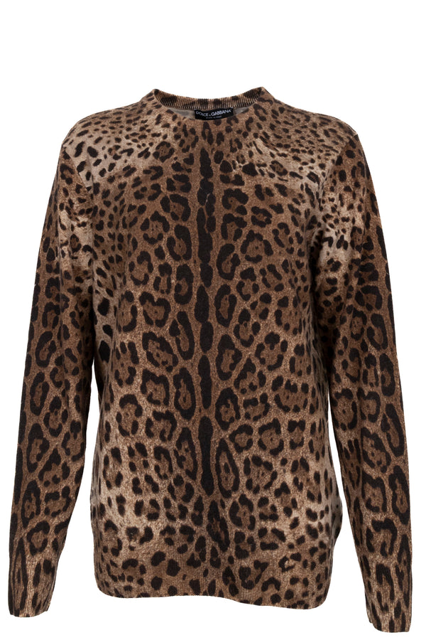 DOLCE&GABBANA Leopard Print Cashmere Knit