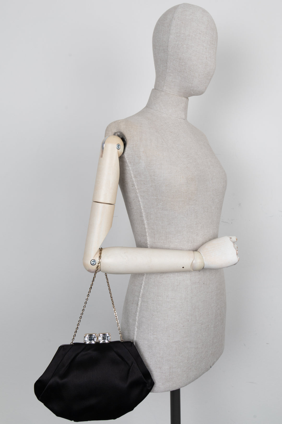 VALENTINO Evening Clutch Satin Black