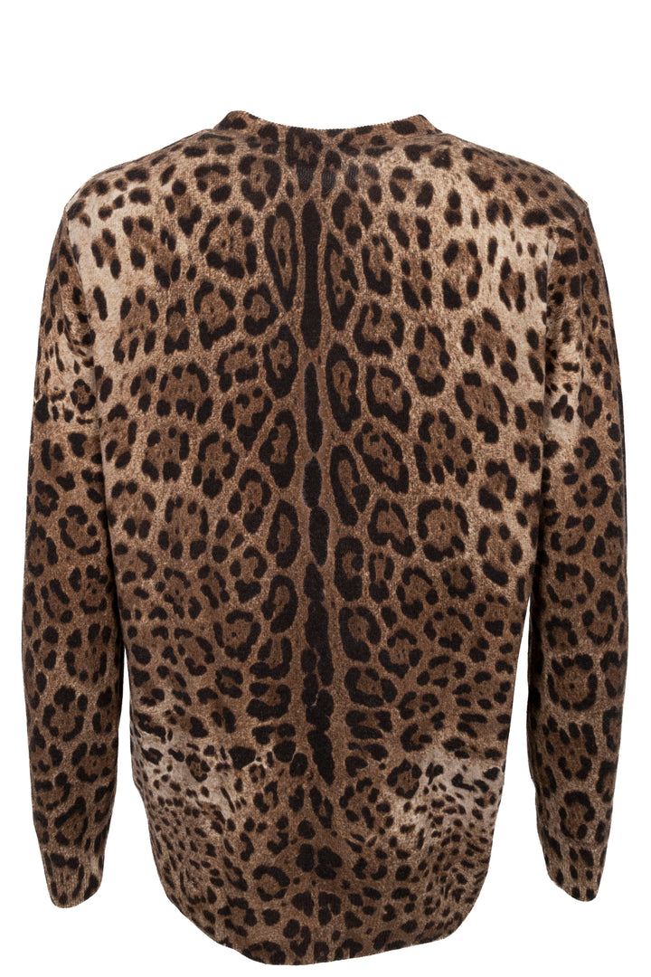 DOLCE&GABBANA Leopard Print Cashmere Knit
