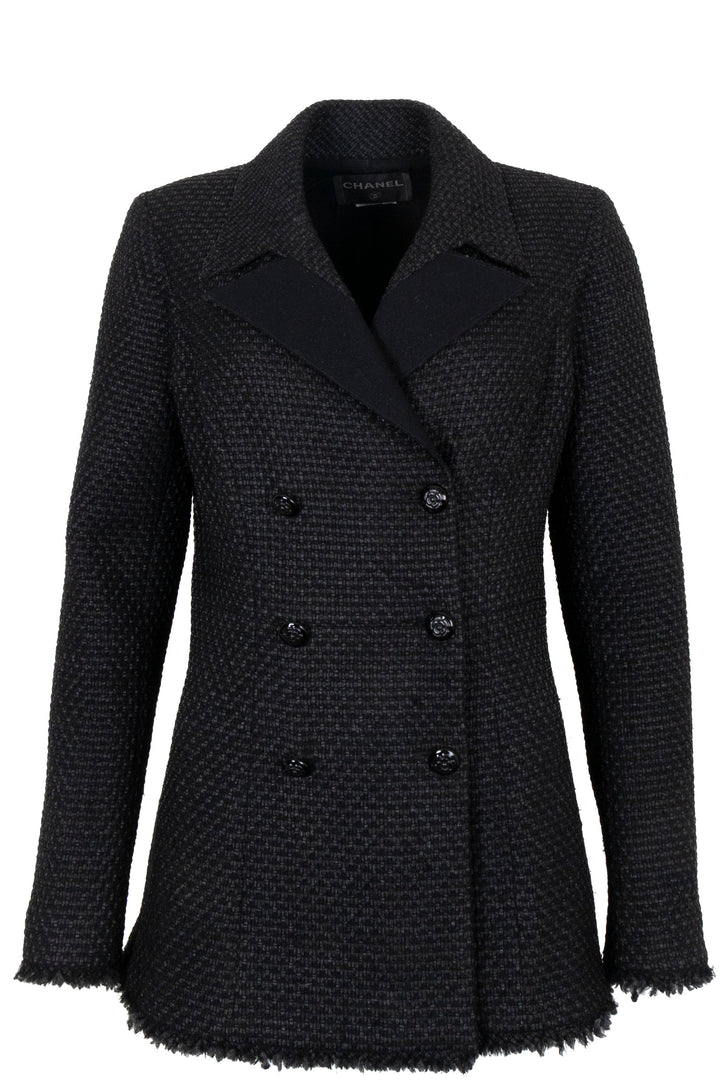 CHANEL Double Breasted Lurex Blazer Black