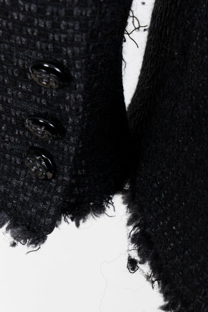 CHANEL Double Breasted Lurex Blazer Black