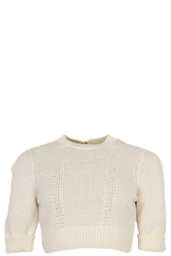 CHANEL Cropped Sweater Ivory