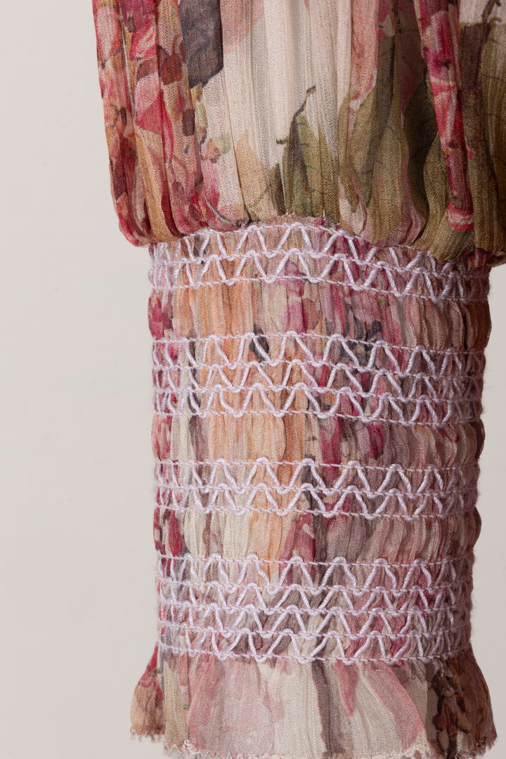 ZIMMERMANN Robe Flowers Soie Rose Bleu