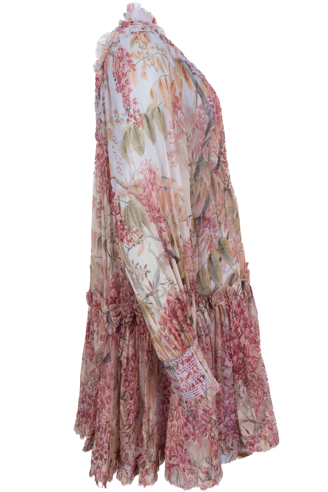 ZIMMERMANN Robe Flowers Soie Rose Bleu