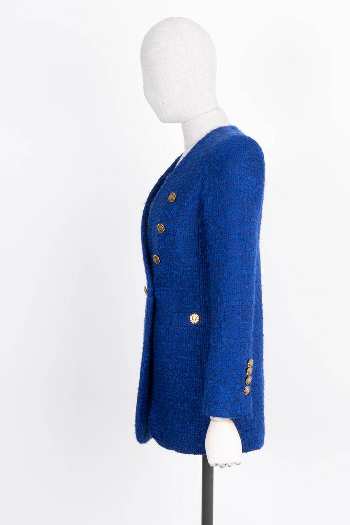 SAINT LAURENT Tweed Jacket Blue