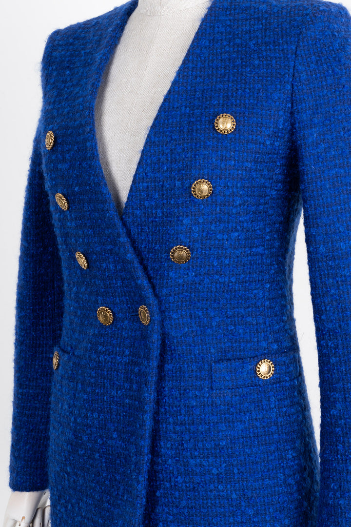 SAINT LAURENT Tweed Jacket Blue