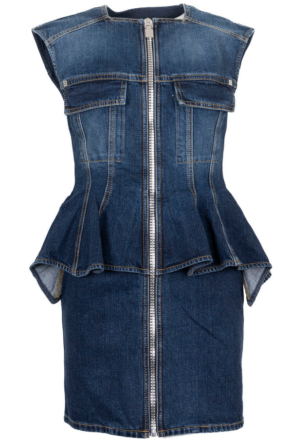 GIVENCHY Peplum Dress Mini Denim