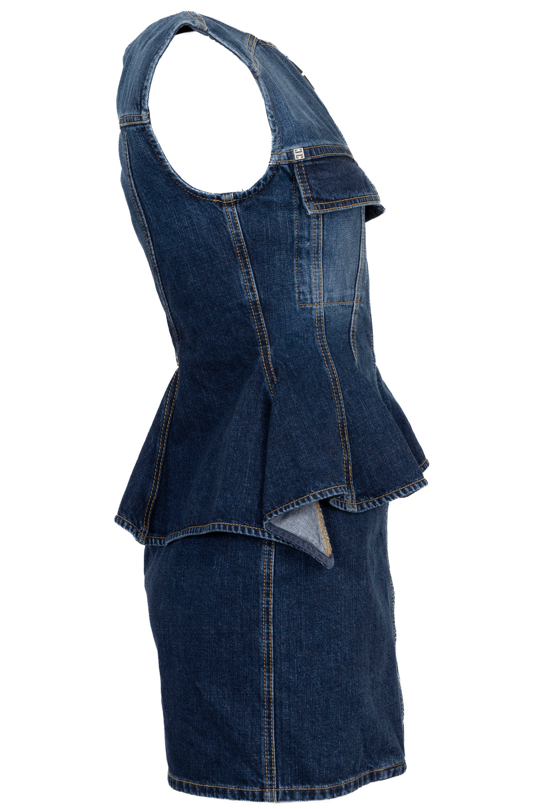 Robe mini GIVENCHY en jean à basque