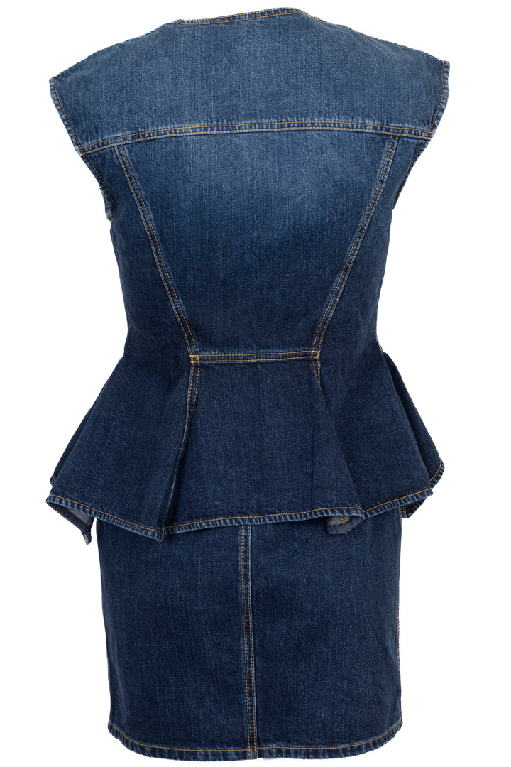 Robe mini GIVENCHY en jean à basque